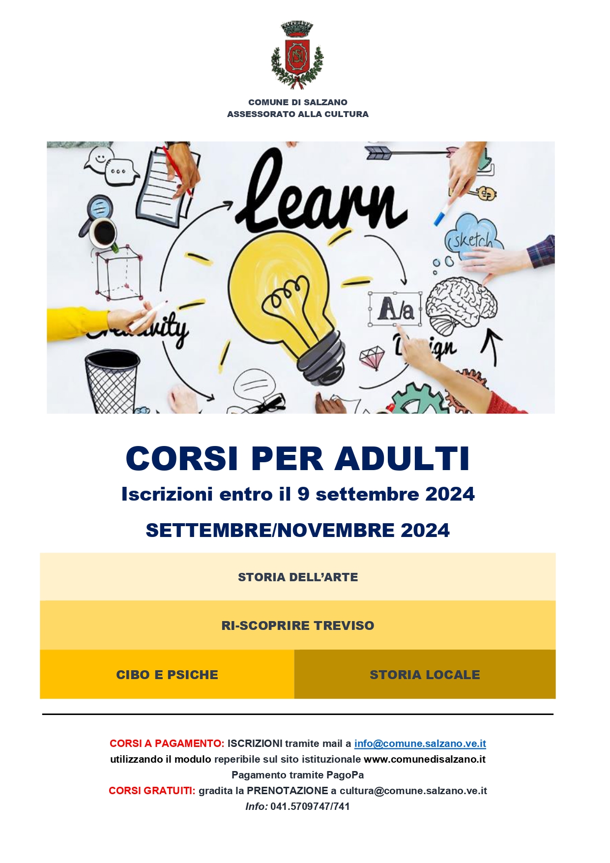 Corsi di formazione comunali: proroga iscrizioni 